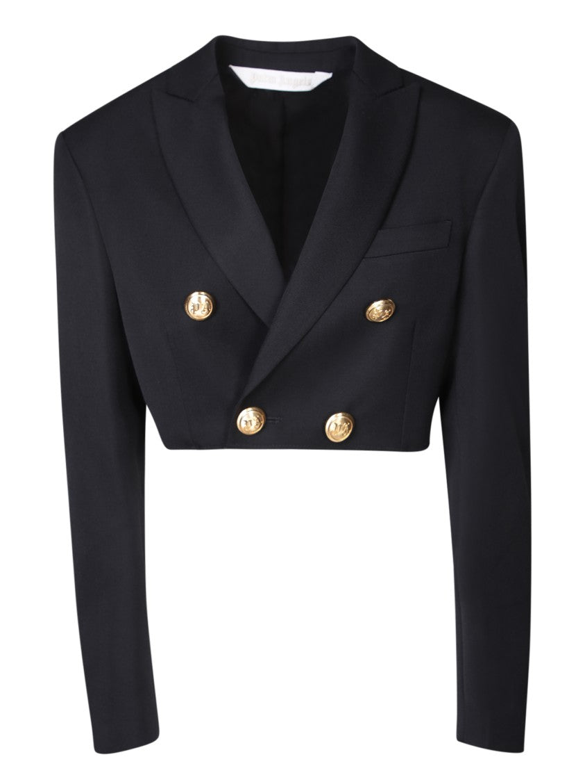 Palm Angels Black Wool-Blend Jacket