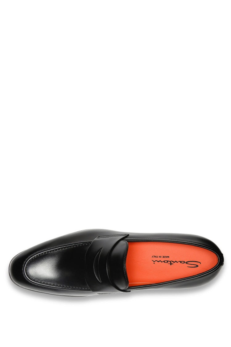 Santoni Leather Penny Loafers
