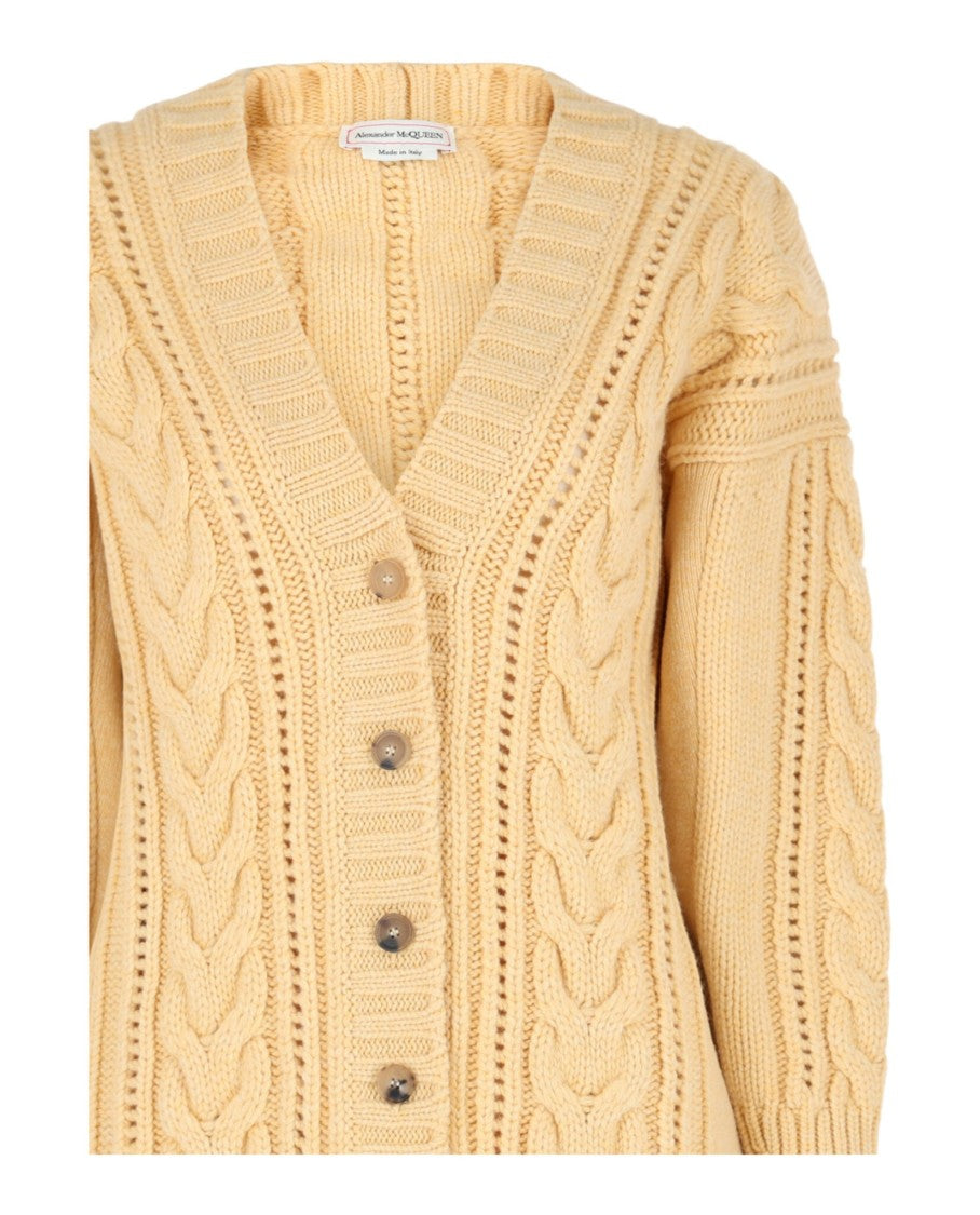 Alexander Mcqueen Cable Knit Oversized Cardigan