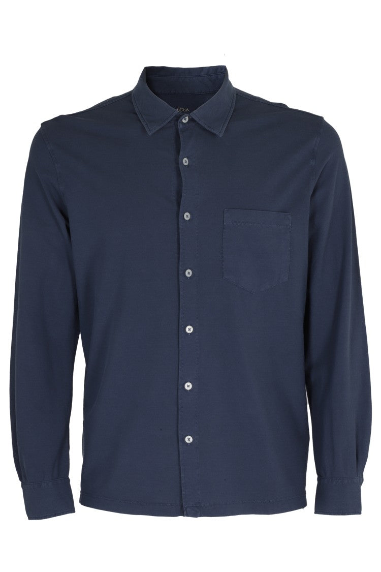 Altea Deep Blue Ice Cotton Jersey Polo Shirt