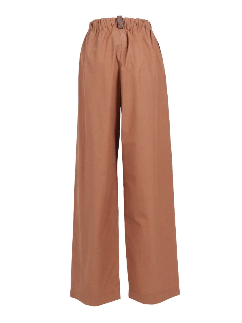Fabiana Filippi Vimini Popline Elastic Wide Straight-Leg Pants