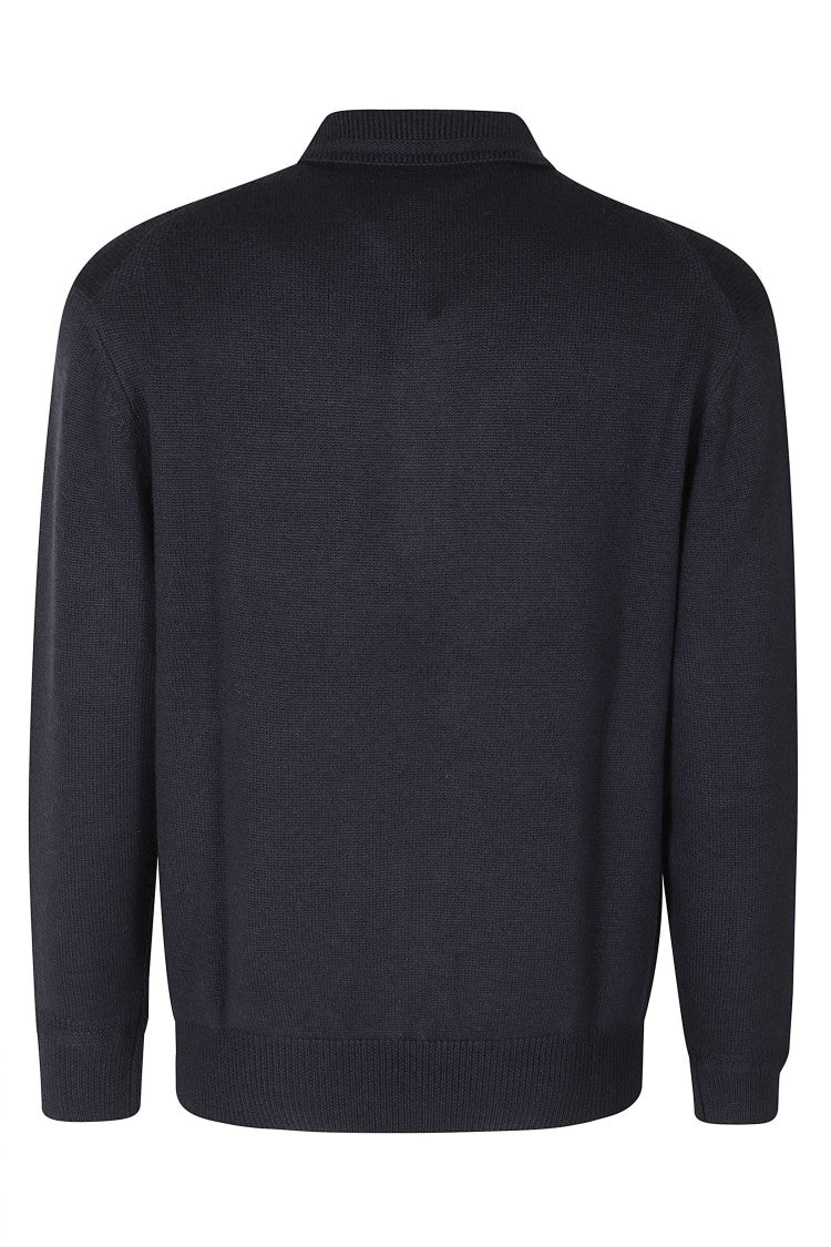 Paolo Pecora Blue Double-Faced Extra-Fine Merino Wool Polo Shirt
