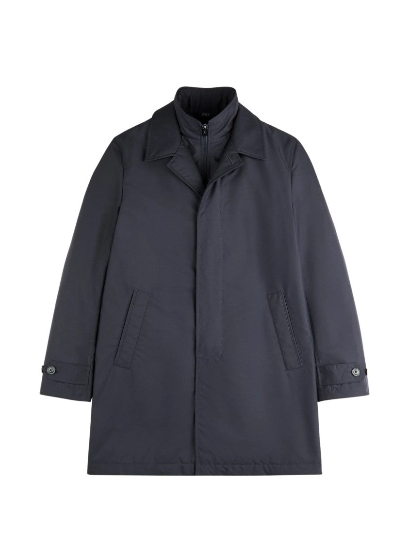 Fay Morning Double-Front Concealed-Placket Coat