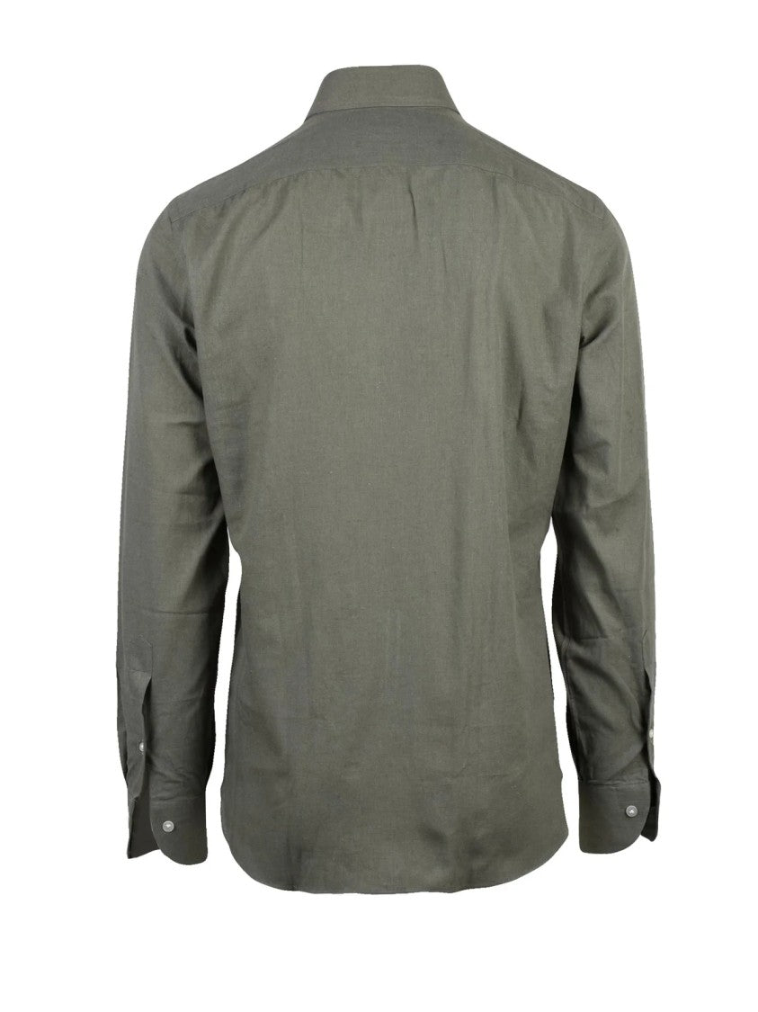 Borriello Green Cotton Linen Shirt