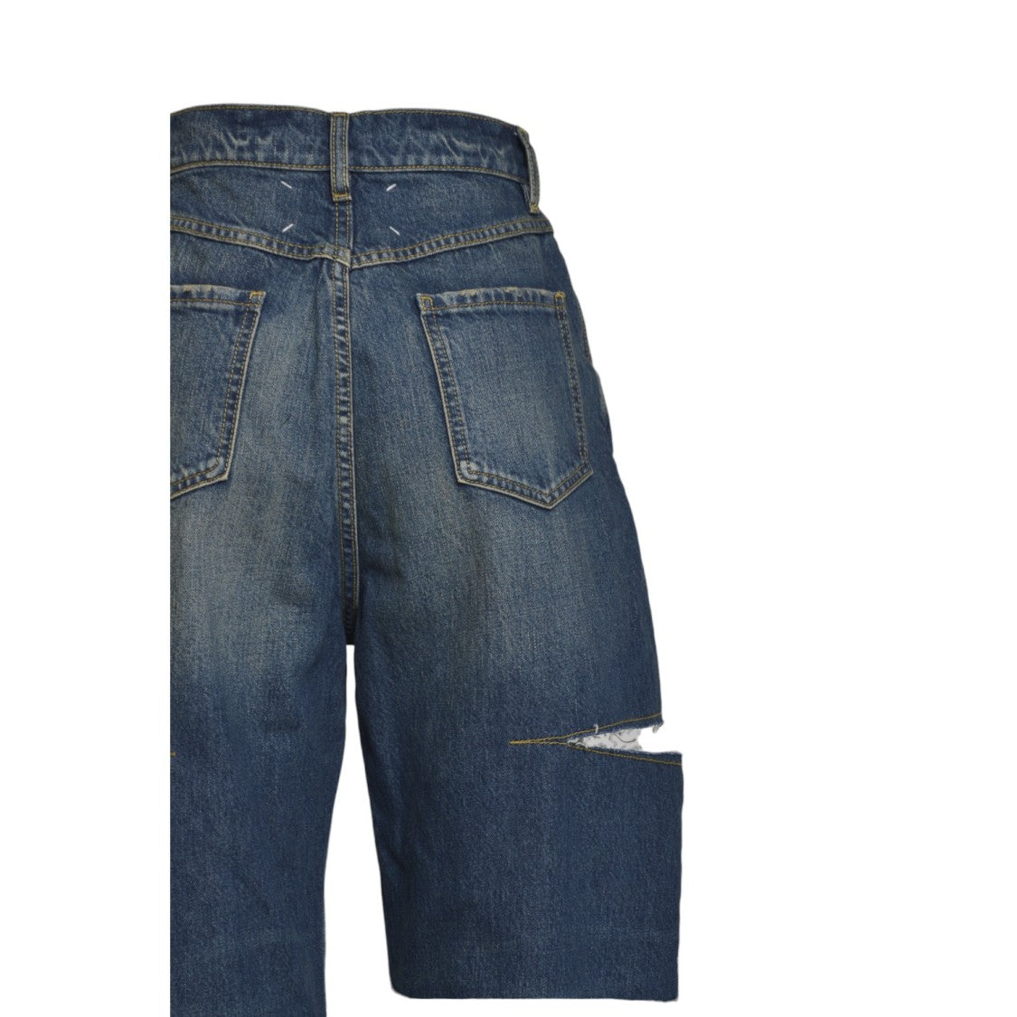 Maison Margiela High-Waisted Wide-Leg Jeans With Horizontal Cut-Out Details