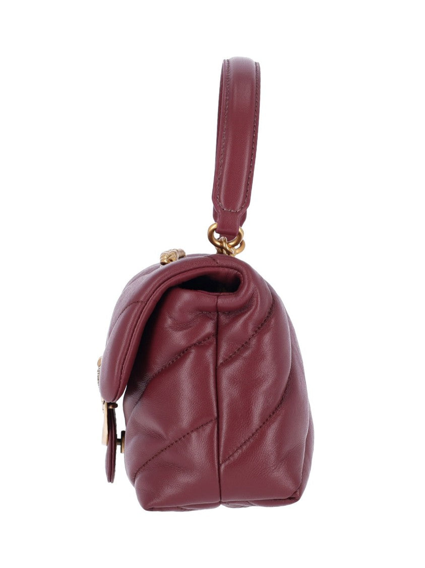 Pinko Bordeaux Love Puff Calfskin Shoulder Bag