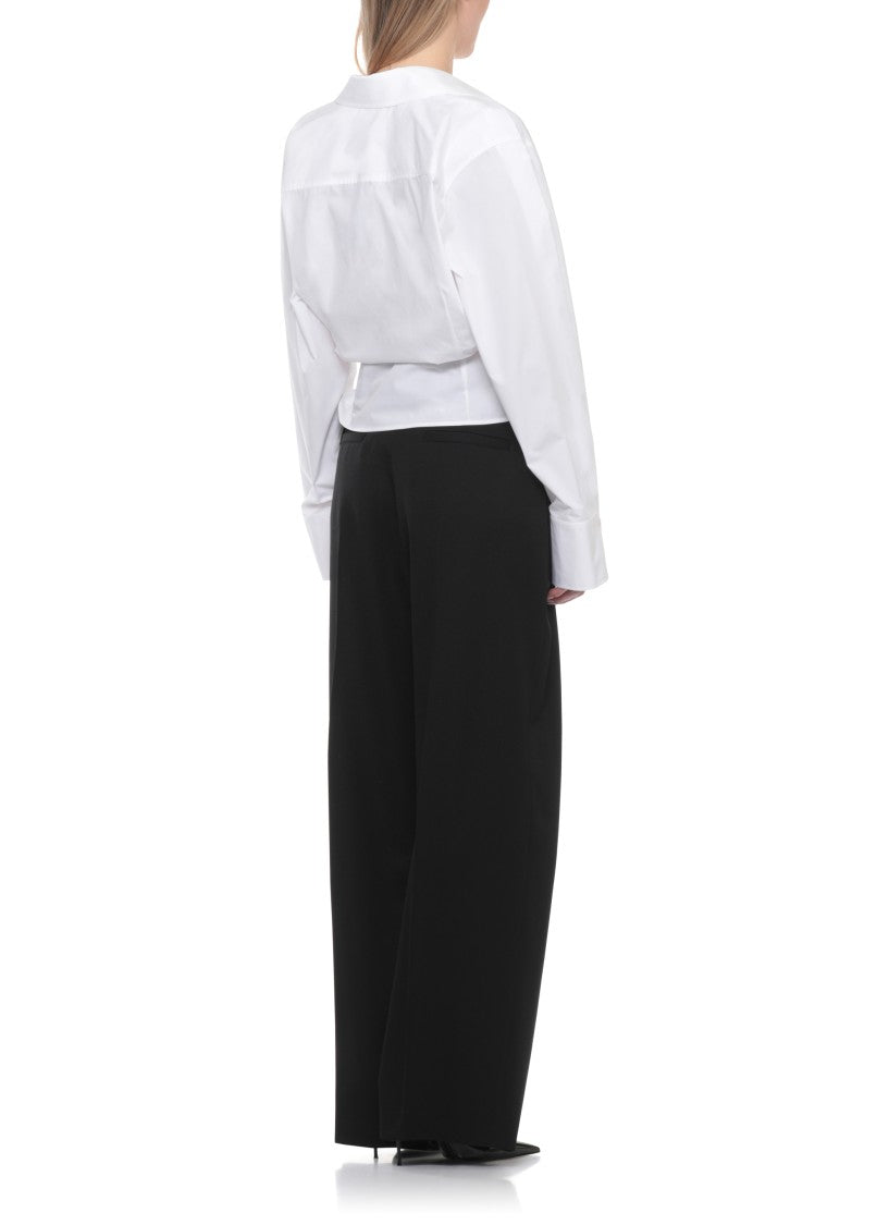 The Attico White Asymmetric Oversize Cotton Shirt