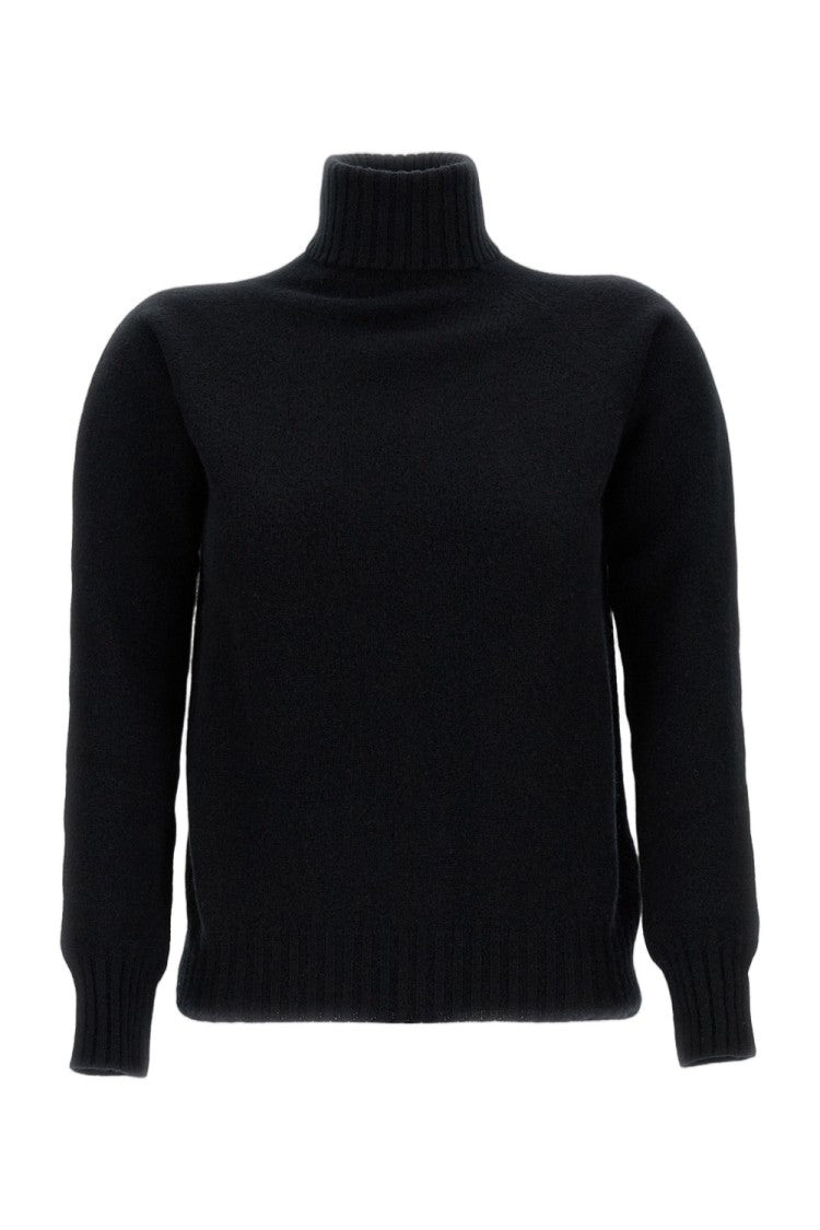 Drumohr Flat-Knit Wool Turtleneck Sweater With Ribbed Finishing