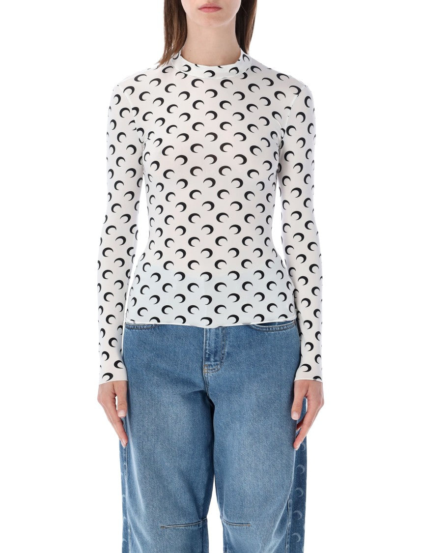 Marine Serre Moon Print High Neck Top