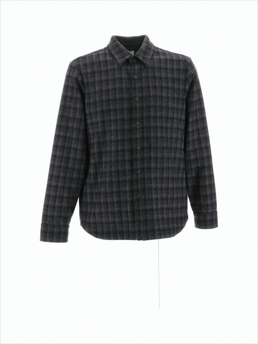 Aspesi Checkered Dark Tone Long-Sleeve Shirt