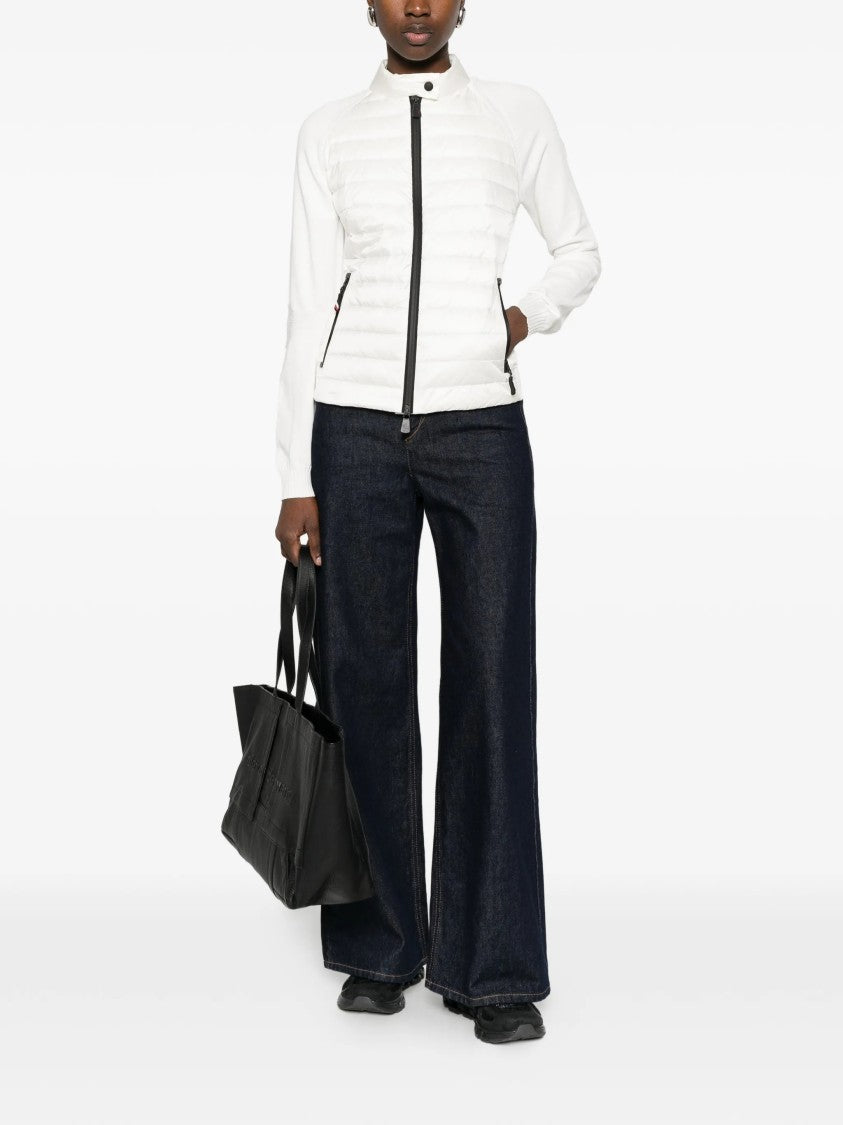 Moncler Grenoble Black Quilted Panel Zip Cardigan
