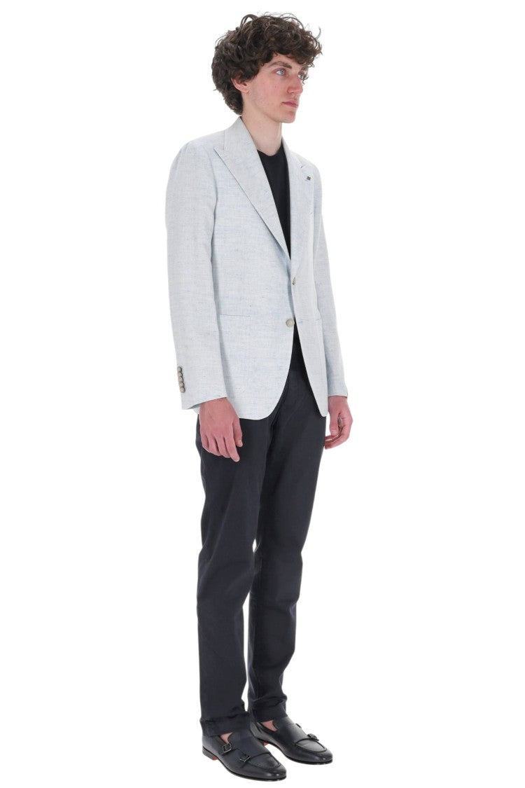Tagliatore Pino Lerario Herringbone Linen-Cotton Blazer