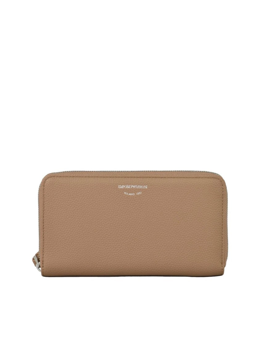Emporio Armani Turquoise Leather Zip-Around Wallet