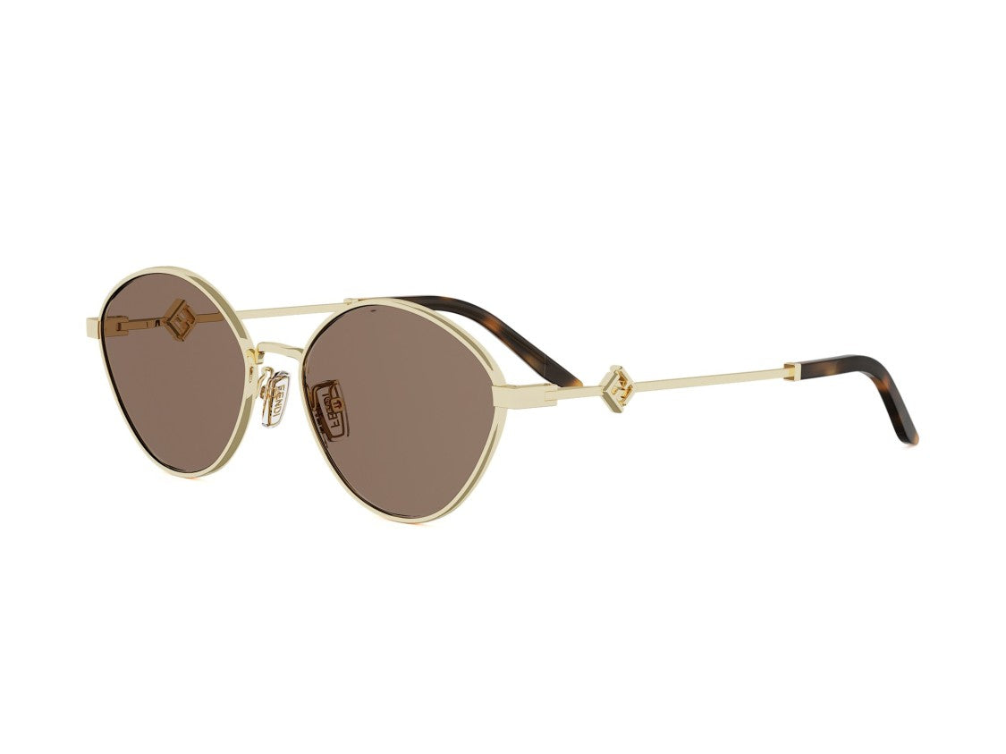 Fendi Gold Fe40217u Round Metal Sunglasses