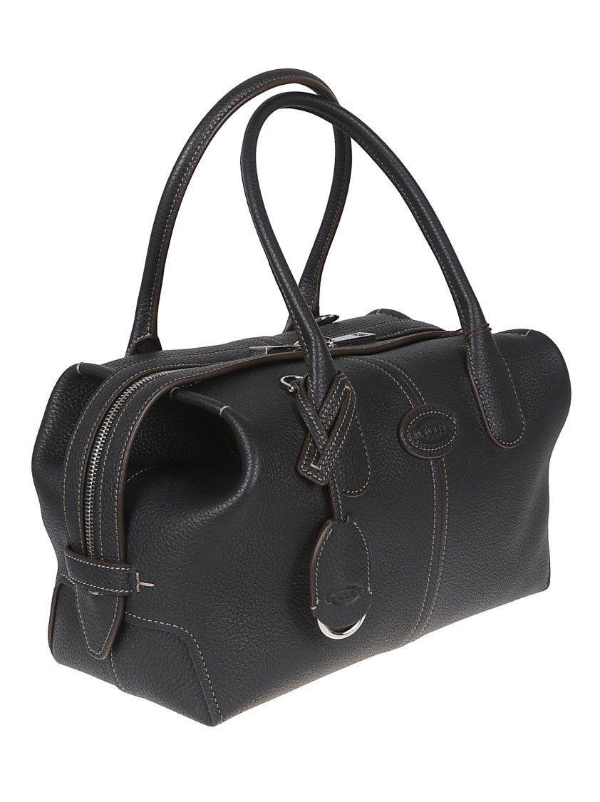 Tod's Black Textured Leather Convertible Tote Bag