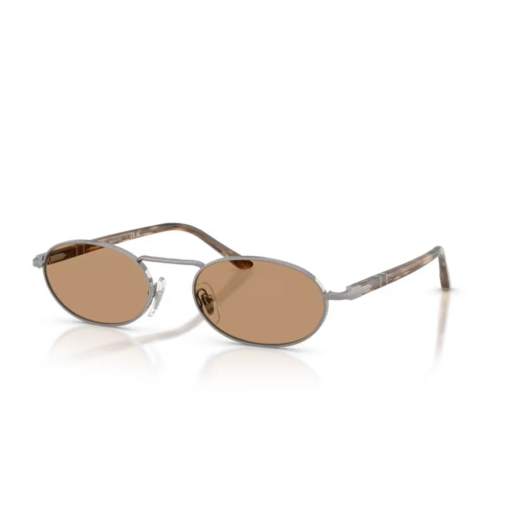 Persol 0Po1023s Oval Metal Sunglasses With Tortoiseshell Accents