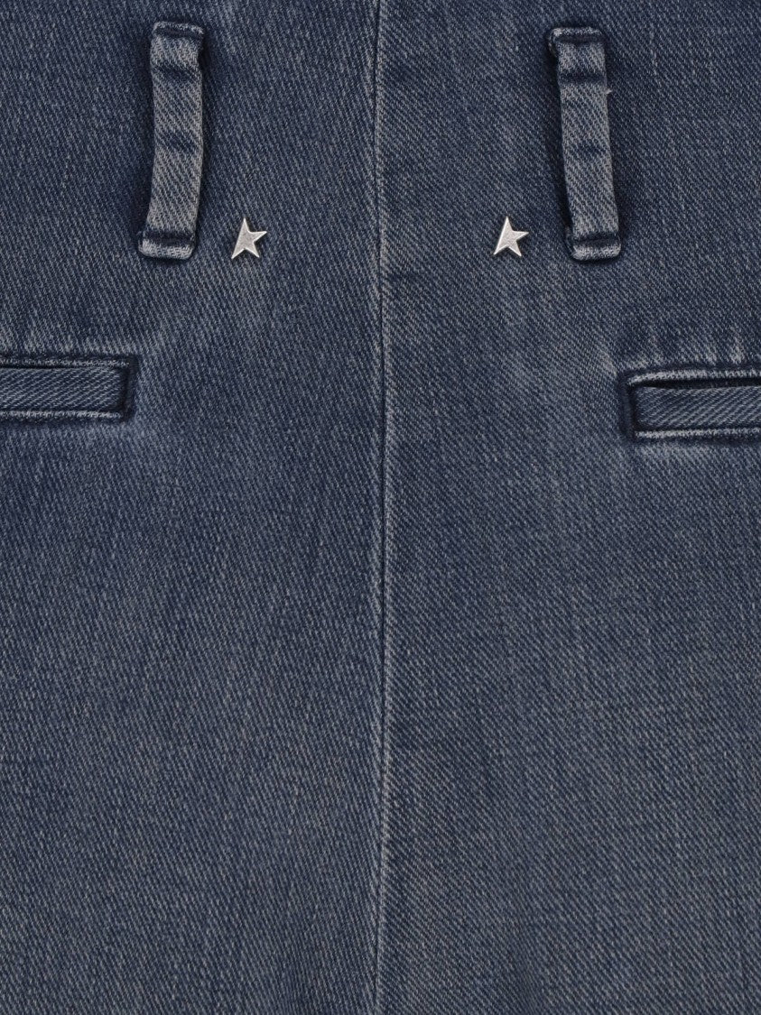 Golden Goose Wide-Leg Blue Cotton Denim Jeans
