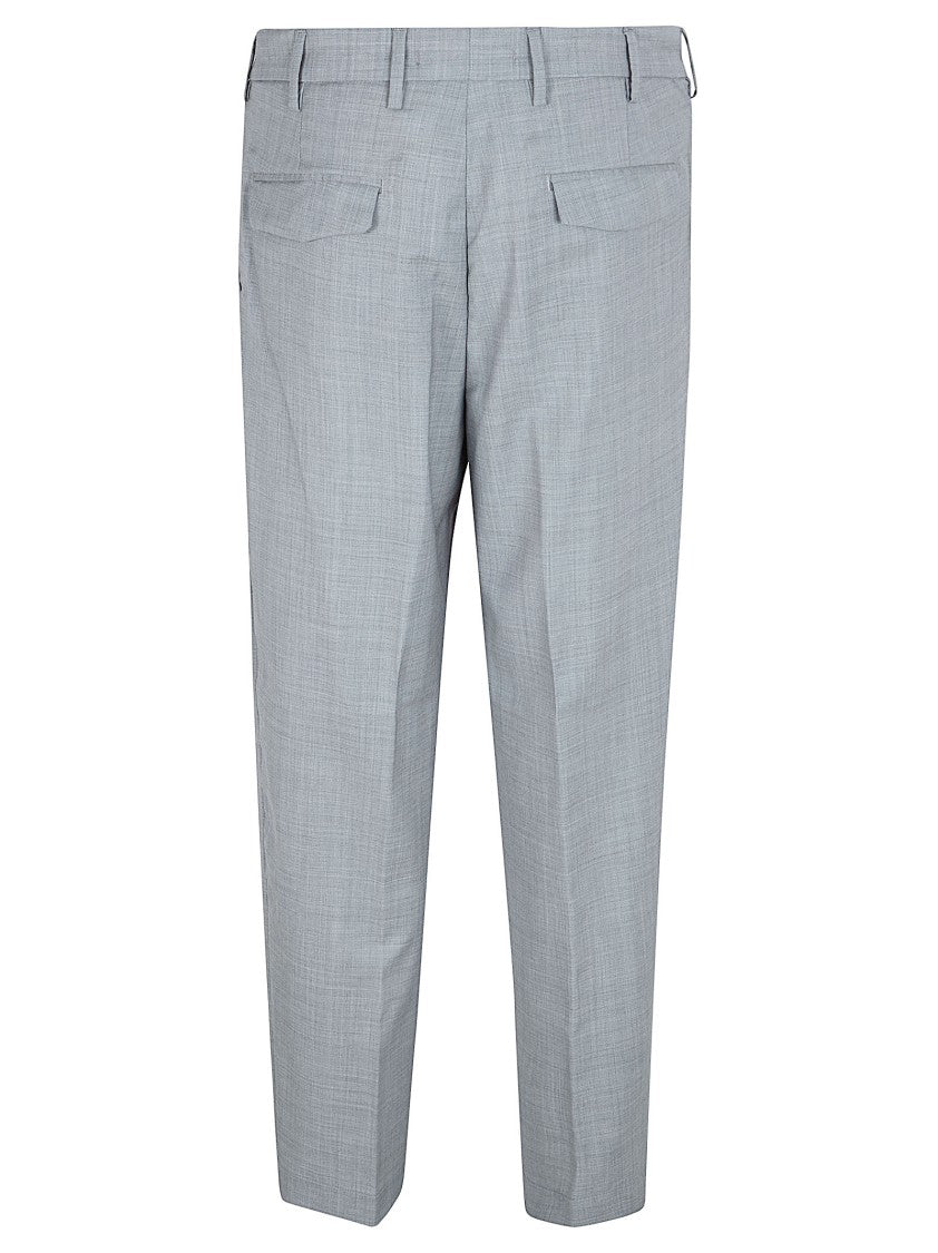 Myths Tailored Light Grey Trousers With Subtle Textured Pattern