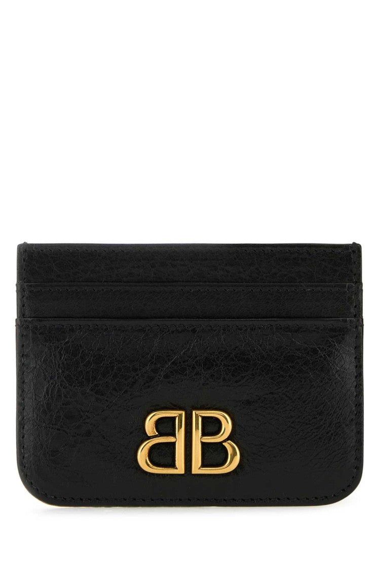 Balenciaga Black Leather Monaco Card Holder
