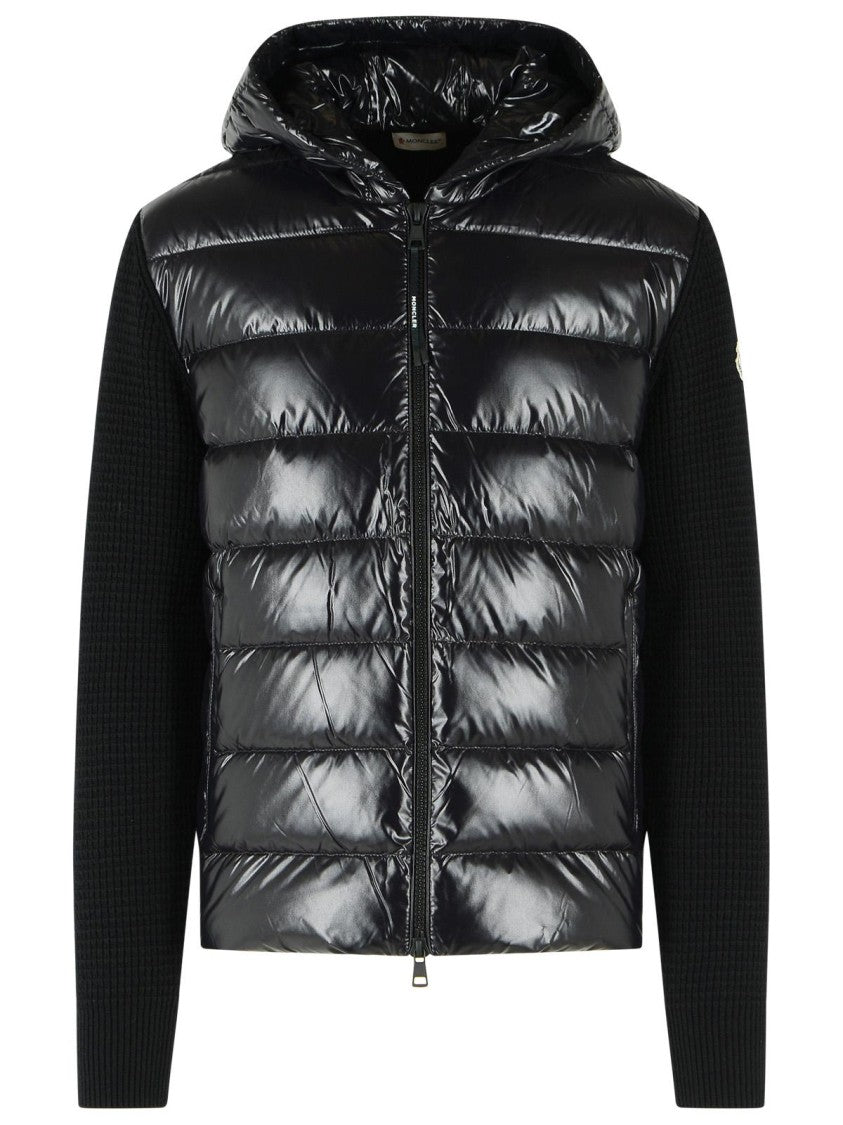 Moncler 'Tricot' Black Virgin Wool Cardigan