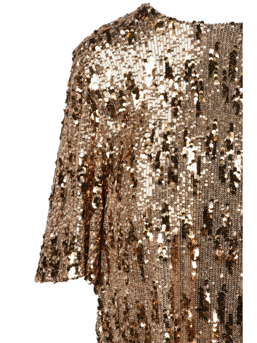 Aniye By Gold Sequin Cropped Top