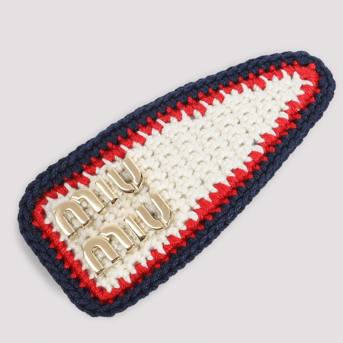 Miu Miu Triangular Textured Crochet Hair Clip