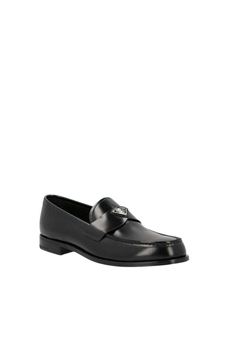 Prada Polished Leather Loafer With Penny Strap
