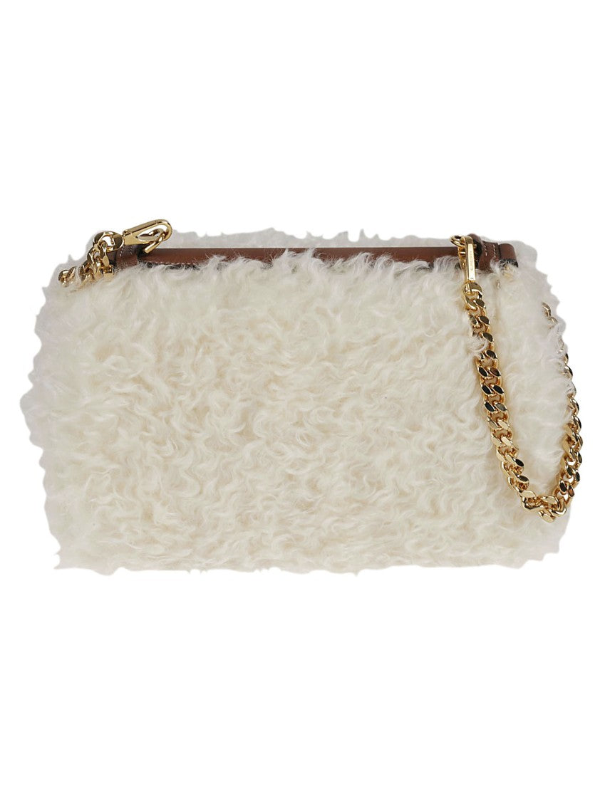 Burberry Textured White Mohair Blend Bag