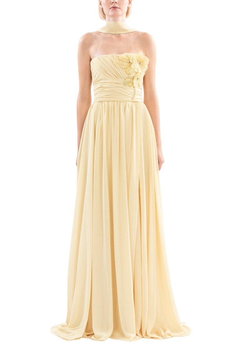 Saiid Kobeisy Long Gathered Dress