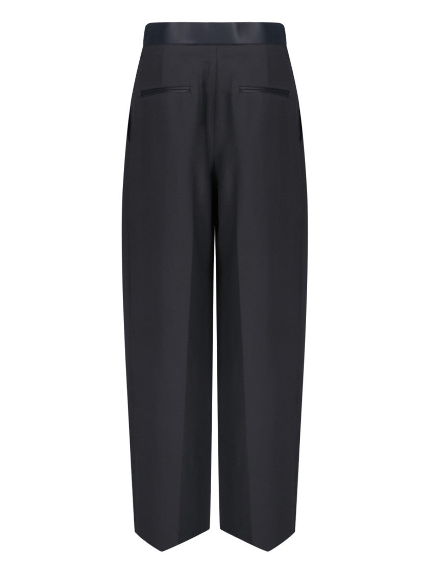 Khaite The Marine Wide-Leg Trousers In Black Fabric