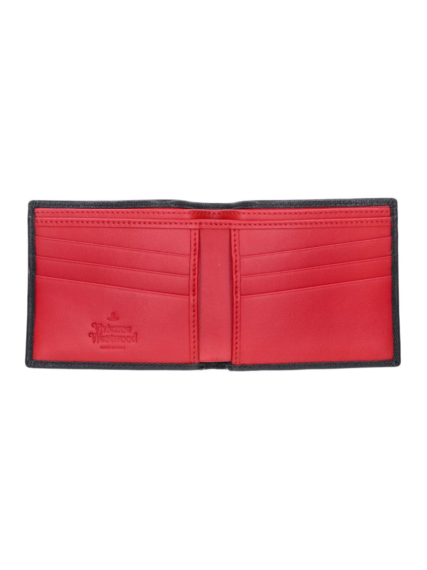 Vivienne Westwood Black Orb Logo Smooth Leather Bifold Wallet