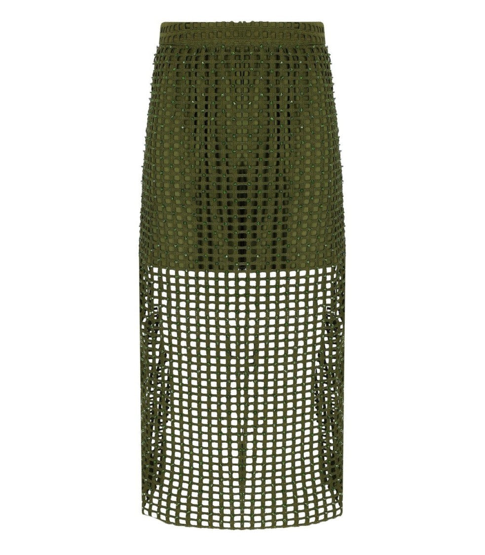 Essentiel Antwerp Handkerchief Khaki Midi Skirt