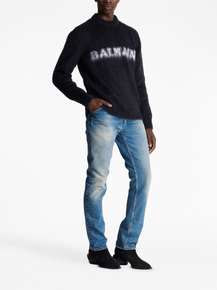 Balmain Brushed-Finish Mohair Blend Jumper