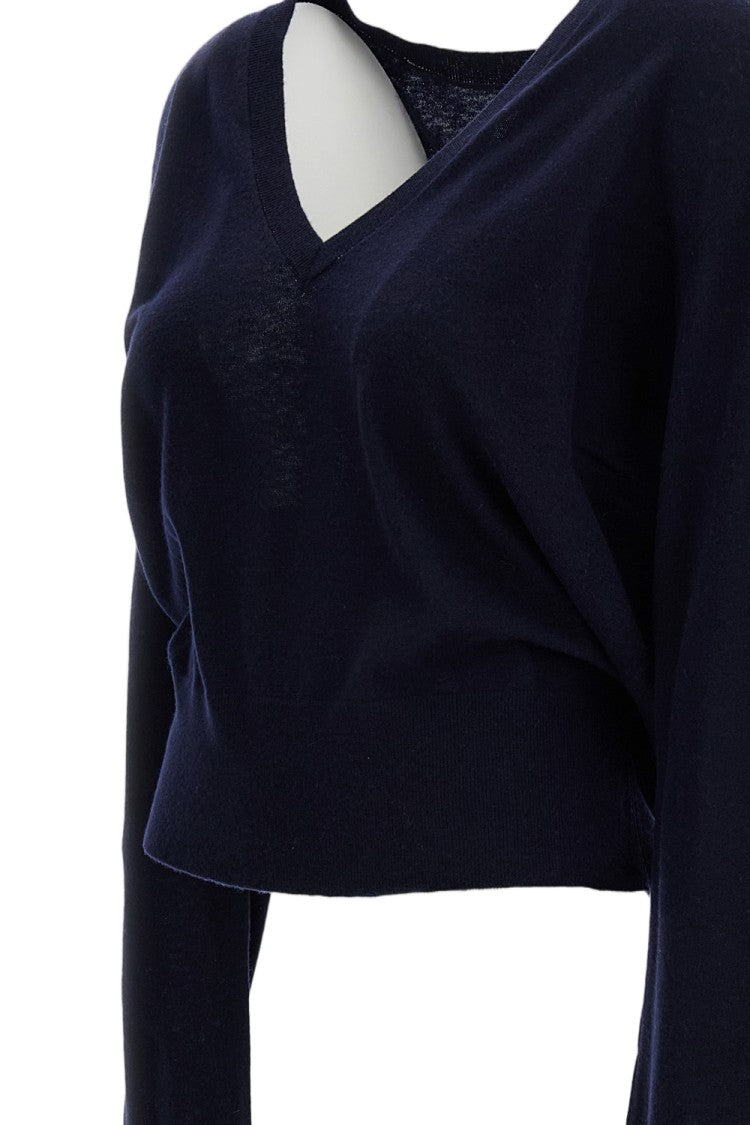 Extreme Cashmere Navy Blue N.467 Collin V-Neck Sweater