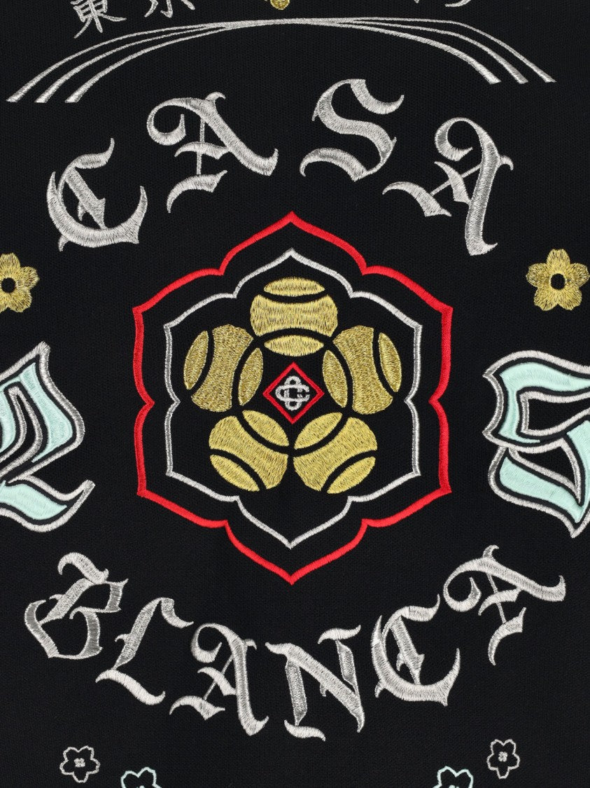 Casablanca Minimalist Black Jacket With Structured Silhouette And High Collar