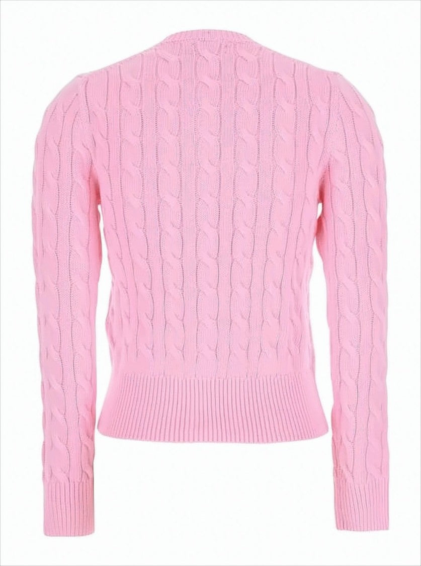 Polo Ralph Lauren Cropped Cable-Knit Cardigan With Button-Down Front