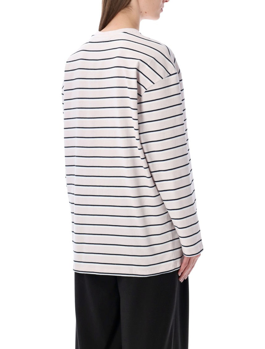Rotate Horizontal Striped Organic Cotton Long Sleeve T-Shirt