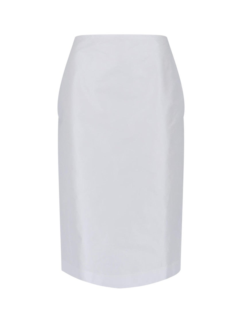 Jil Sander White Midi Mid-Rise Tailored Skirt