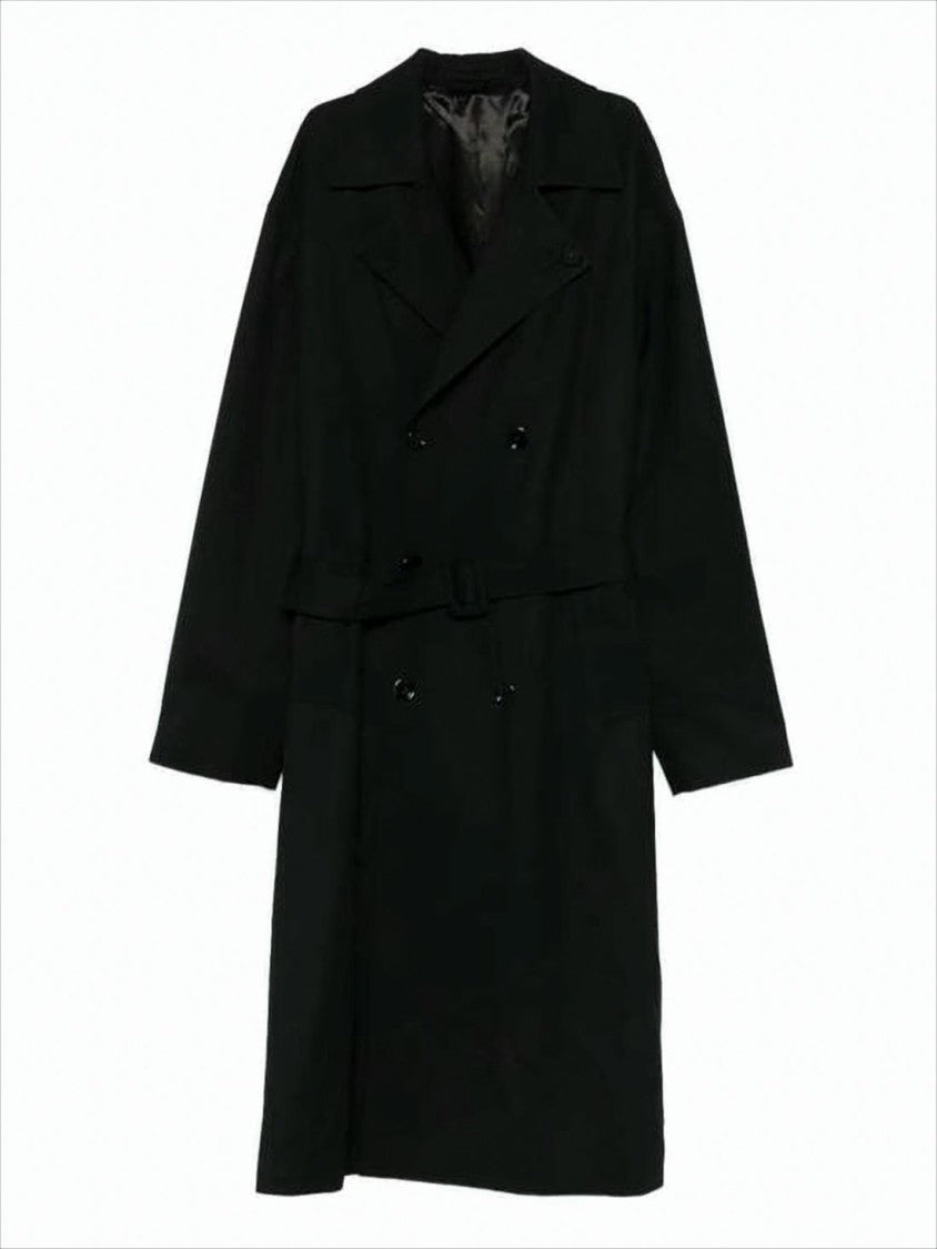 Lardini Double-Breasted Wool Coat With Tailored Silhouette