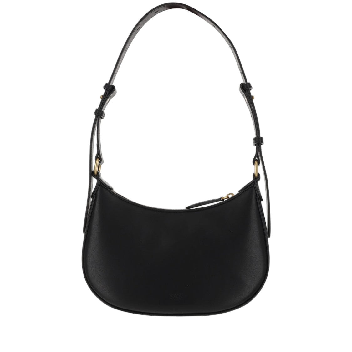 Pinko Black Simply Mini Love Half Moon Leather Shoulder Bag