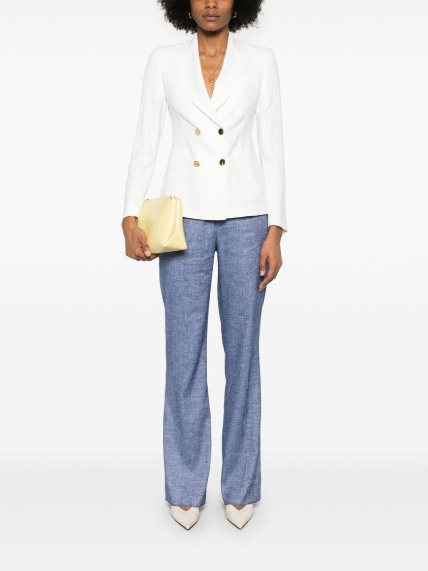Tagliatore Double-Breasted White Jacket With American Rear Vent