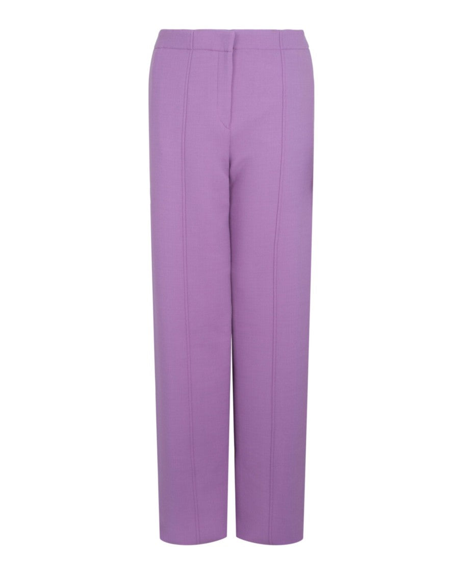 Ferragamo High-Rise Straight-Leg Trousers With Pintuck Seam Detailing