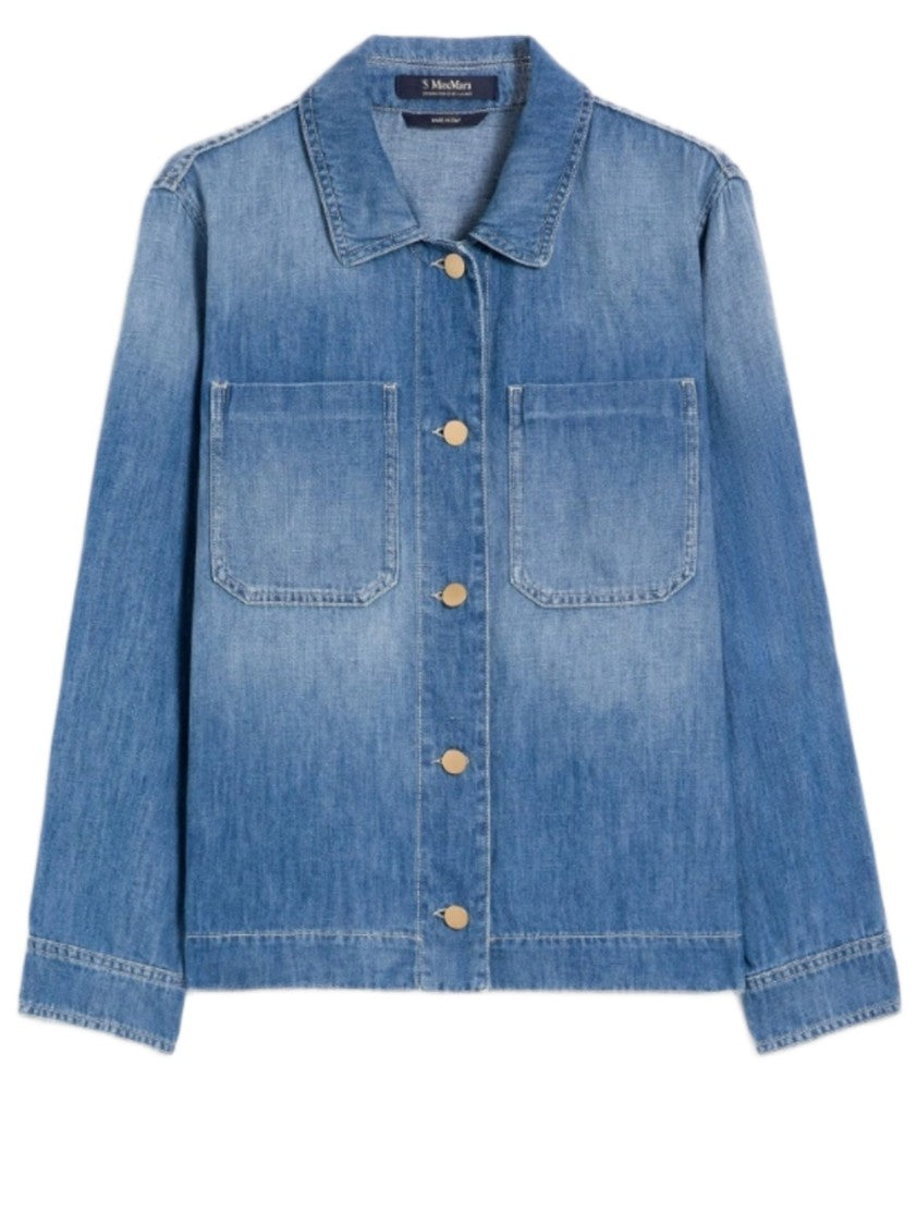 Max Mara Cotton Lino Denim Button Jacket