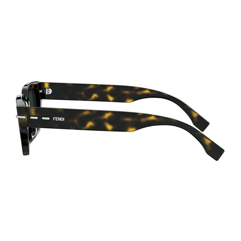 Fendi Saddlery Square Tortoiseshell Sunglasses With Selleria Stitching