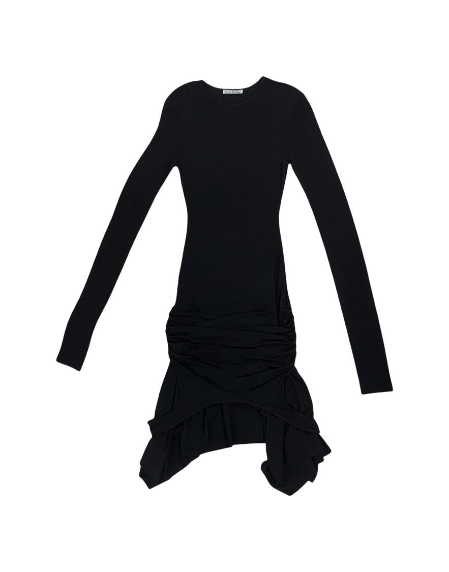 Acne Studios Black Crepe Combination Mini Dress