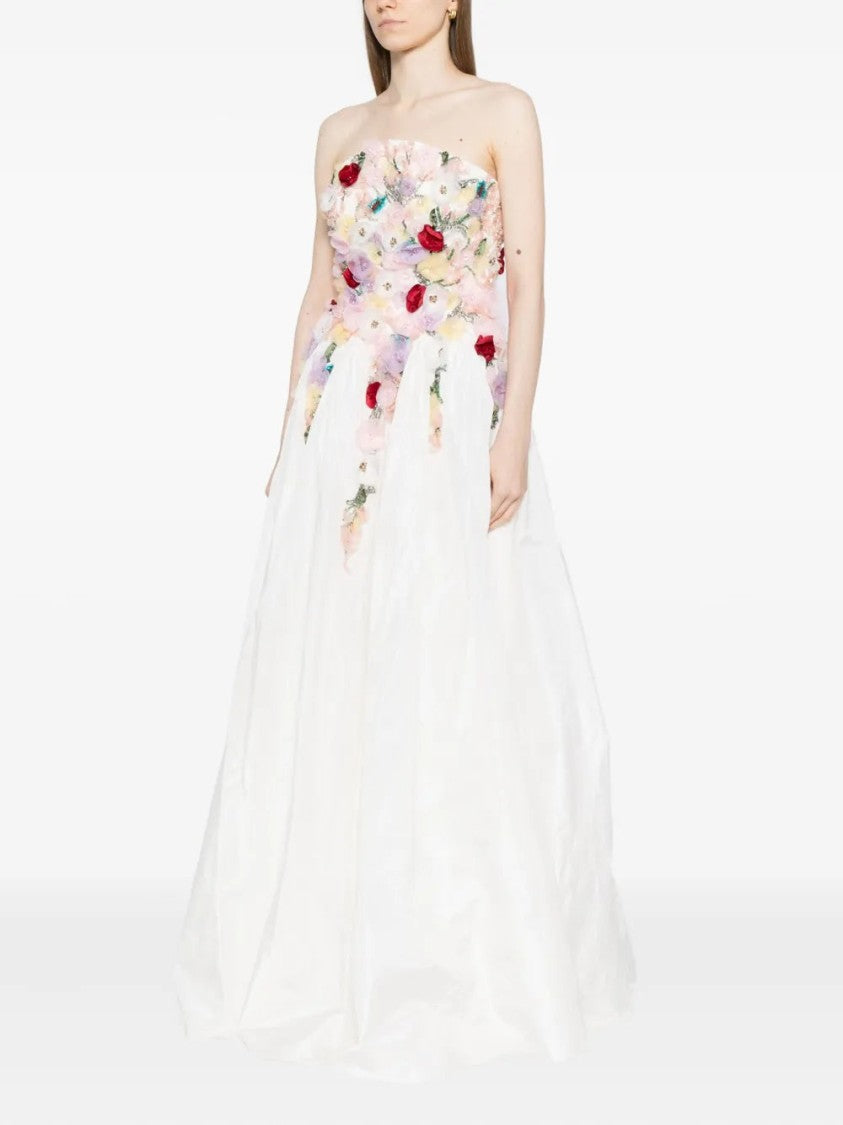 Saiid Kobeisy Embellished 3D Flowers Taffeta Gown