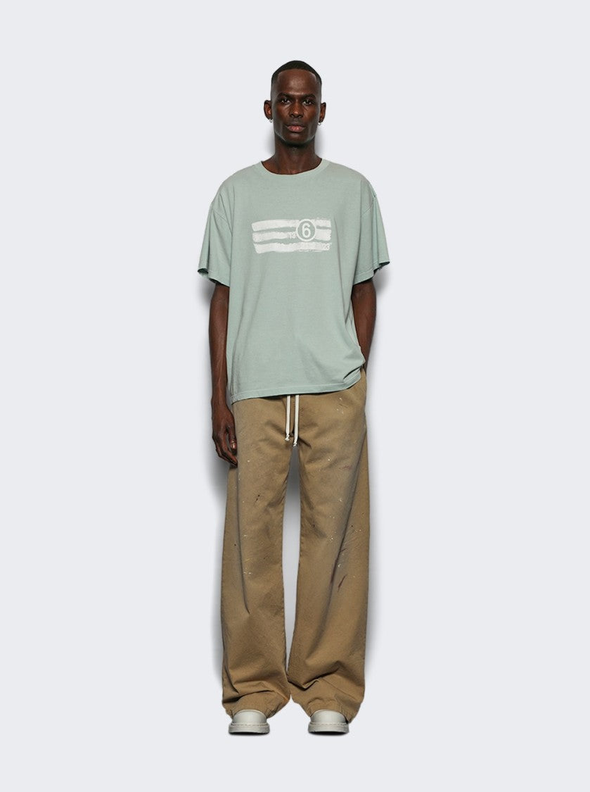 Mm6 By Maison Margiela Logo Tee Blue Grey