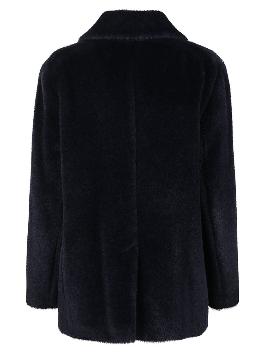 Max Mara Double-Breasted Plush Coat With Boxy Silhouette