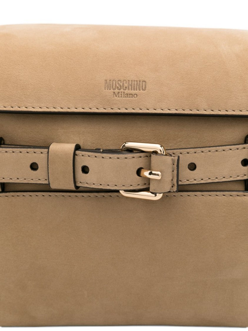 Moschino Beige Rectangular Adjustable Strap Silk Bag