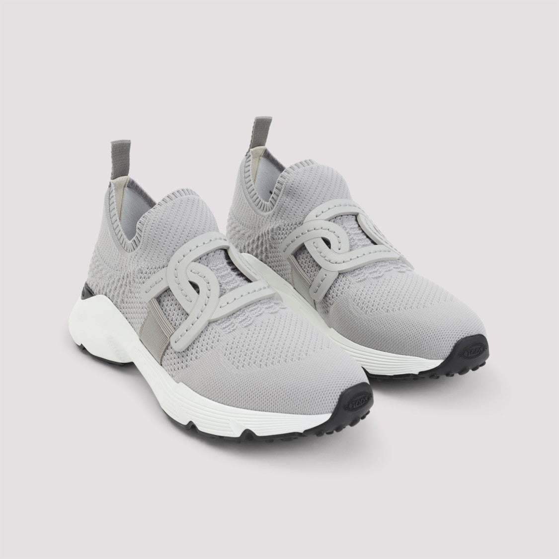 Tod's Pearl Grey Textile Sneakers